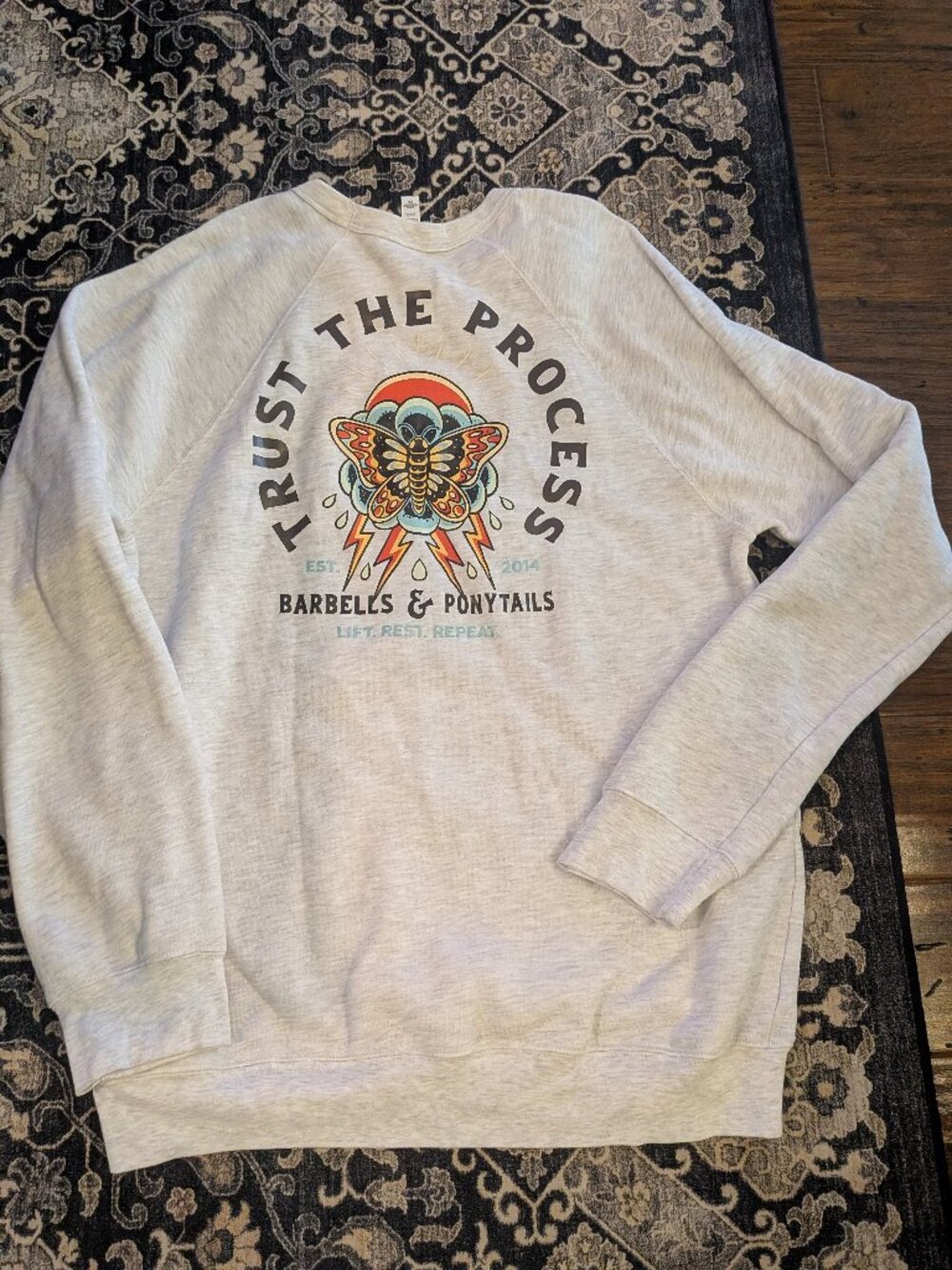 Barbells And Ponytails Crewneck "Trust The Process" Sweatshirt Sz XXL NEW